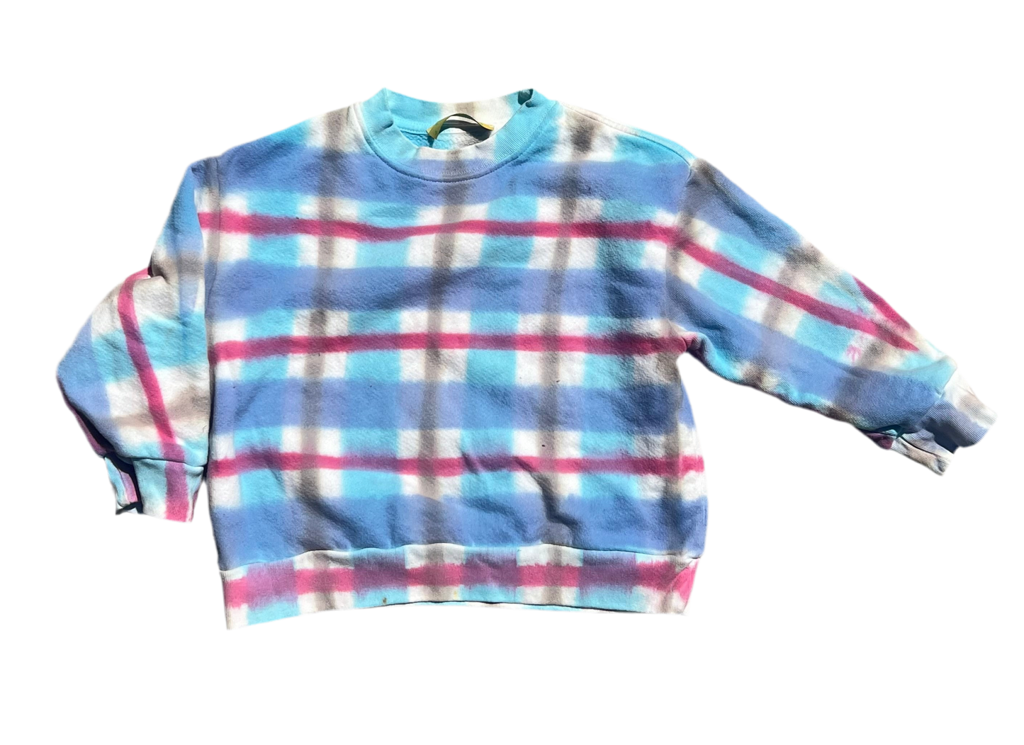 blues plaid crewneck