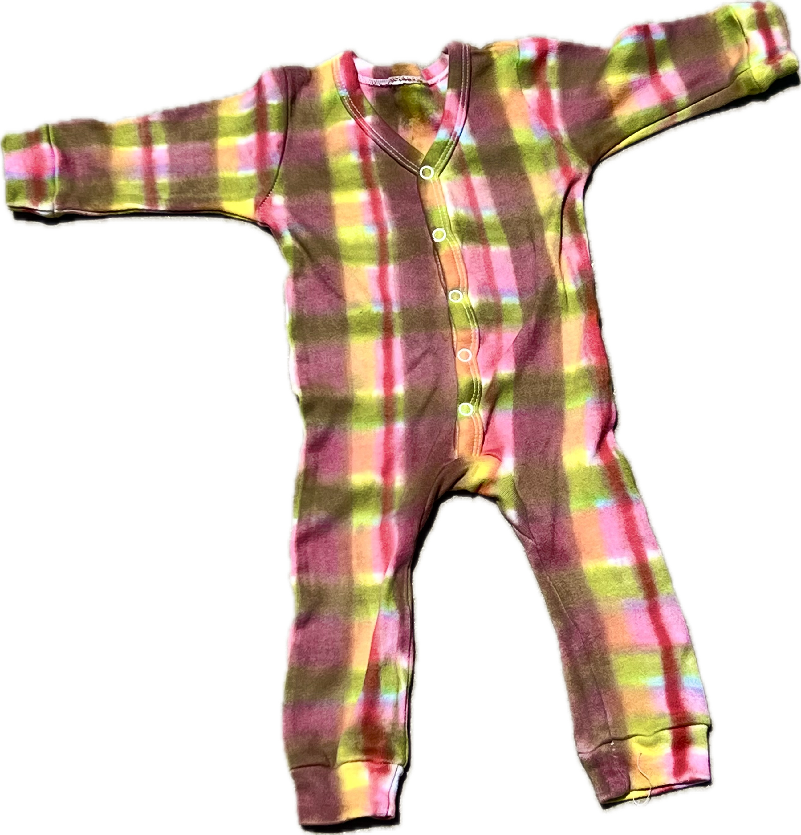 rainbow plaid romper