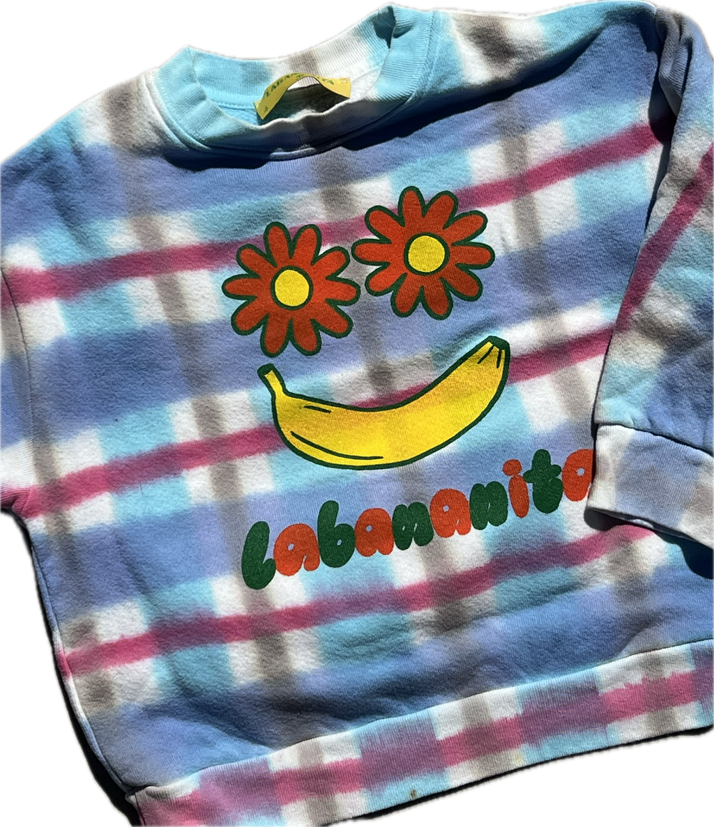 blues plaid crewneck